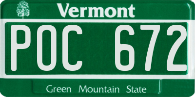 VT license plate POC672