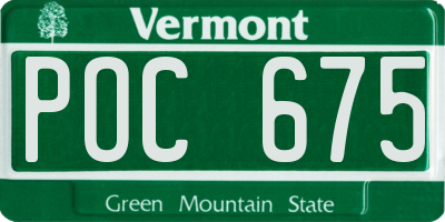 VT license plate POC675