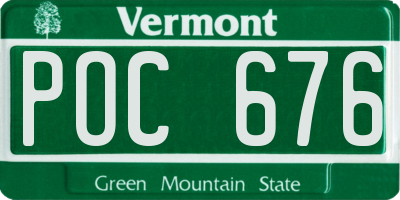 VT license plate POC676