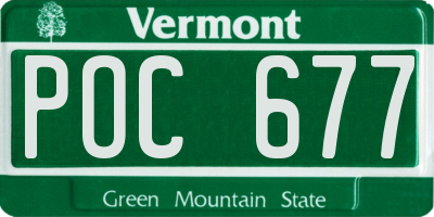 VT license plate POC677