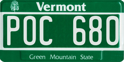 VT license plate POC680