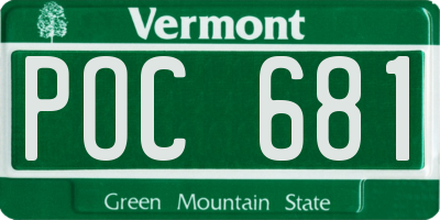 VT license plate POC681