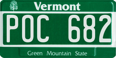 VT license plate POC682