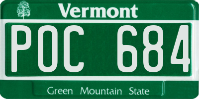 VT license plate POC684