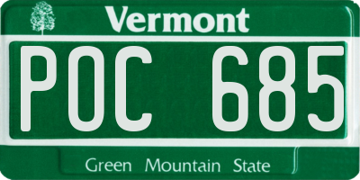 VT license plate POC685