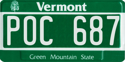 VT license plate POC687