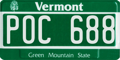 VT license plate POC688