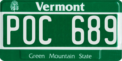 VT license plate POC689
