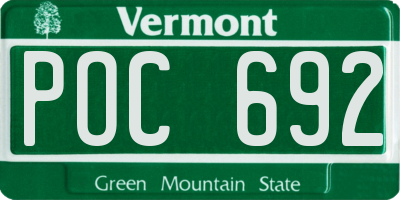 VT license plate POC692