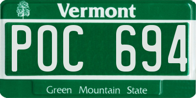 VT license plate POC694