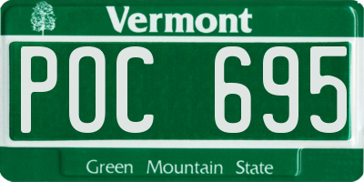 VT license plate POC695