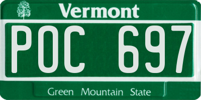 VT license plate POC697