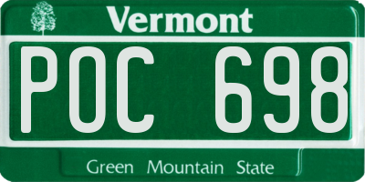 VT license plate POC698