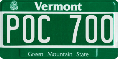 VT license plate POC700
