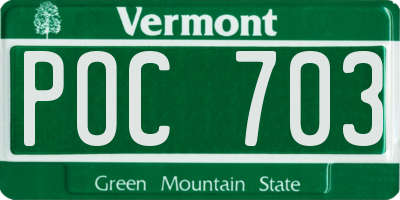 VT license plate POC703