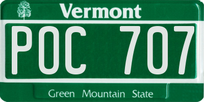 VT license plate POC707