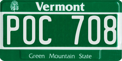 VT license plate POC708