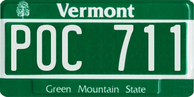VT license plate POC711
