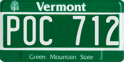 VT license plate POC712