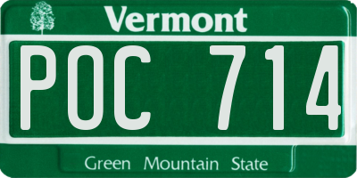 VT license plate POC714