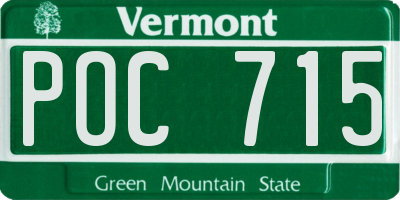 VT license plate POC715