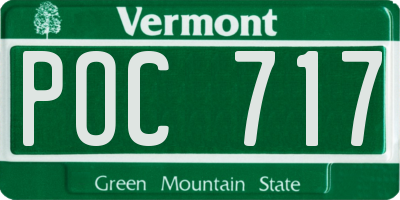 VT license plate POC717