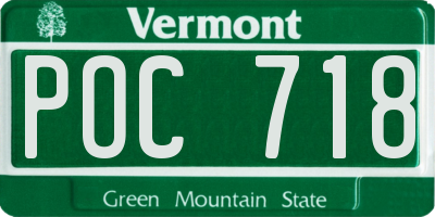 VT license plate POC718