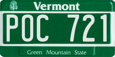 VT license plate POC721