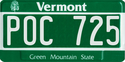 VT license plate POC725