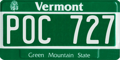 VT license plate POC727