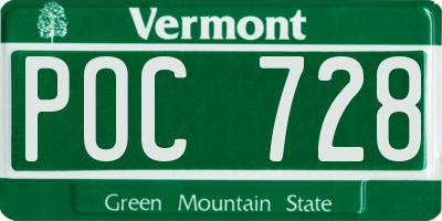 VT license plate POC728