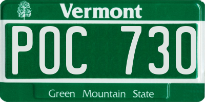 VT license plate POC730