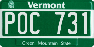 VT license plate POC731