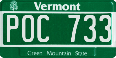 VT license plate POC733