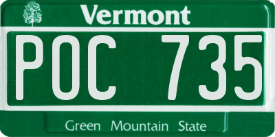 VT license plate POC735