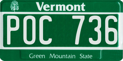 VT license plate POC736