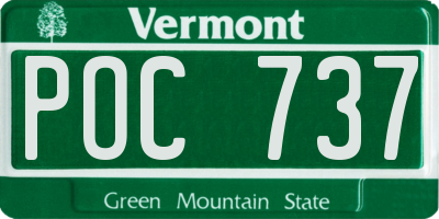 VT license plate POC737