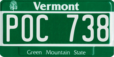 VT license plate POC738