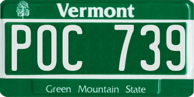 VT license plate POC739