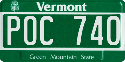 VT license plate POC740
