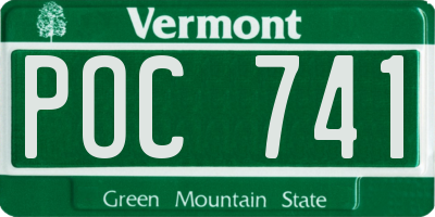 VT license plate POC741