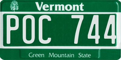 VT license plate POC744