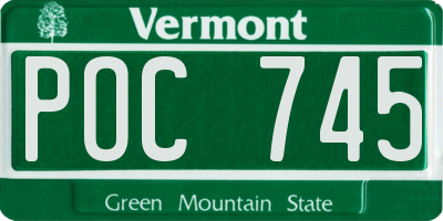 VT license plate POC745
