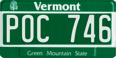 VT license plate POC746