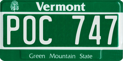 VT license plate POC747