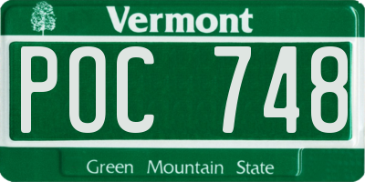 VT license plate POC748