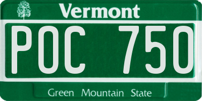 VT license plate POC750