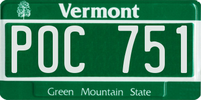 VT license plate POC751