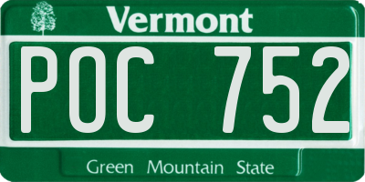 VT license plate POC752