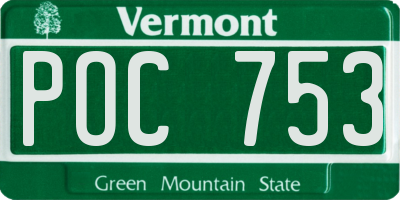 VT license plate POC753